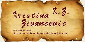 Kristina Živančević vizit kartica